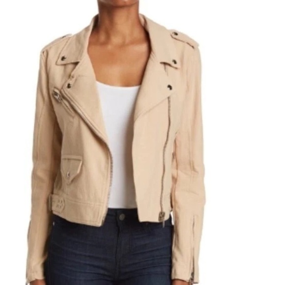 Blank NYC Jackets & Blazers - Blank NYC Women's Cream Leather Jacket